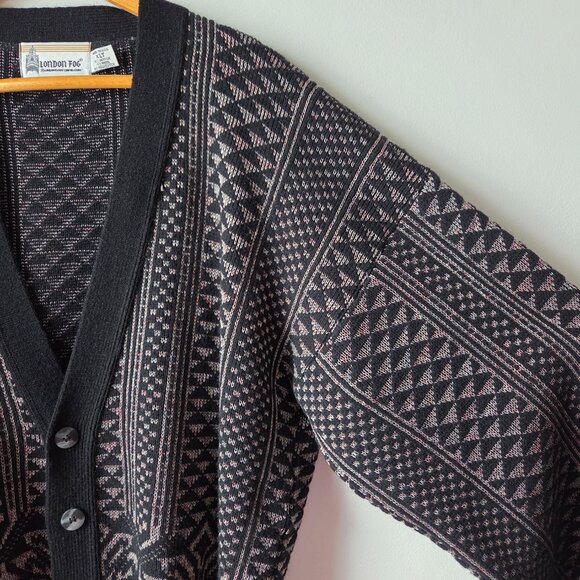 EUC VINTAGE LONDON FOG DEEP V NECK BUTTONED OVERSIZED CARDIGAN SWEATER SIZE XLT - Picture 9 of 16